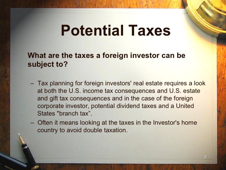 Tax Planning for Foreign Investors