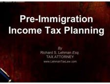 Pre Immigration Income Tax Planning