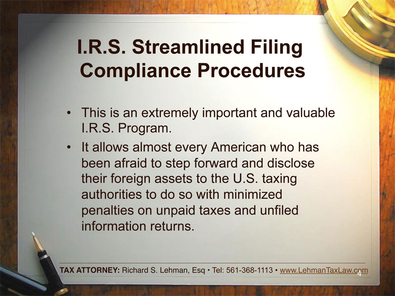 IRS Streamlined Compliance program